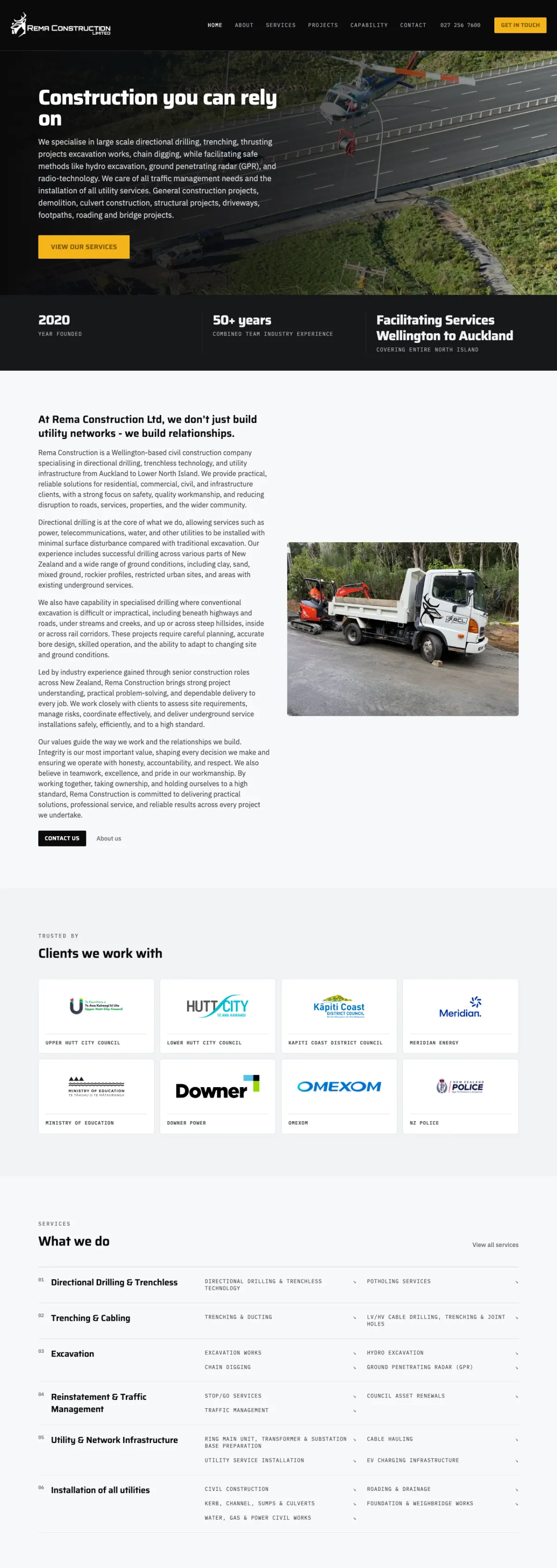 Rema Construction website
