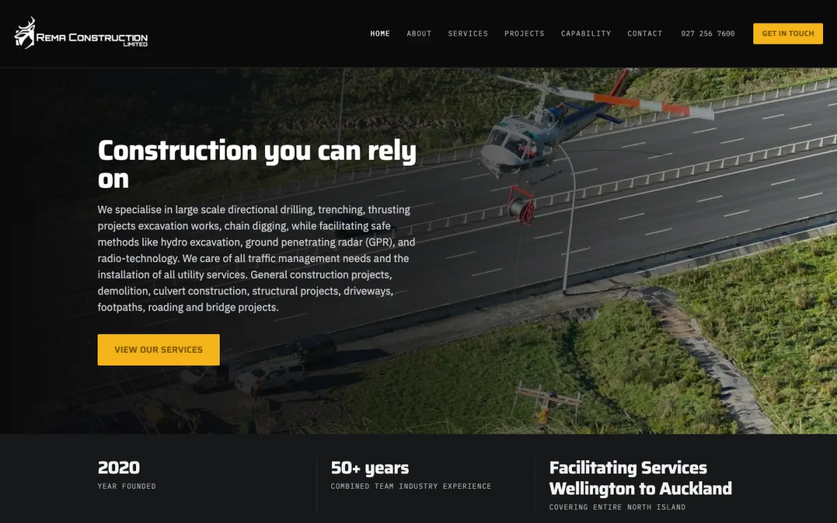 Rema Construction website